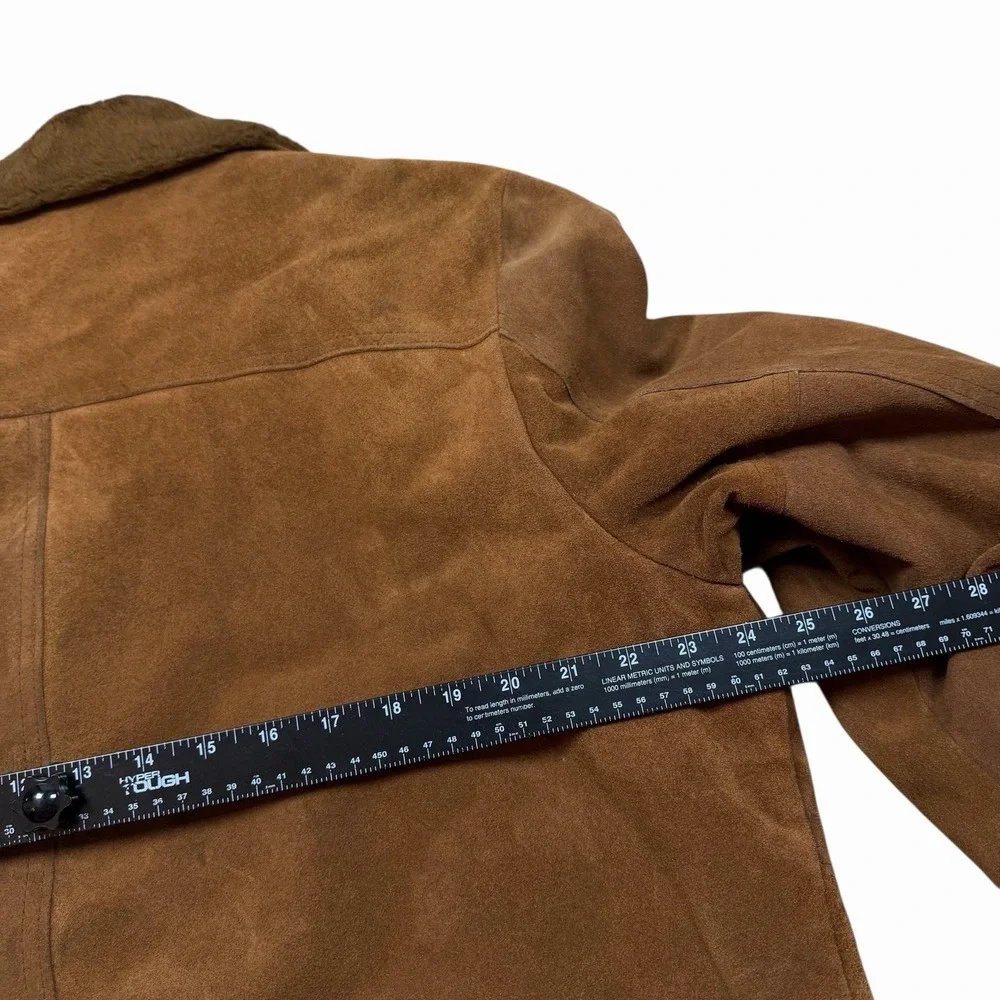 Vintage Silton California‎ Coat Suede Leather Jacket Fur Lined Men's Size 46